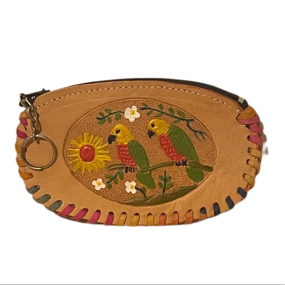 Genuine Leather Mexican Zippered Coin Purse Souvenir